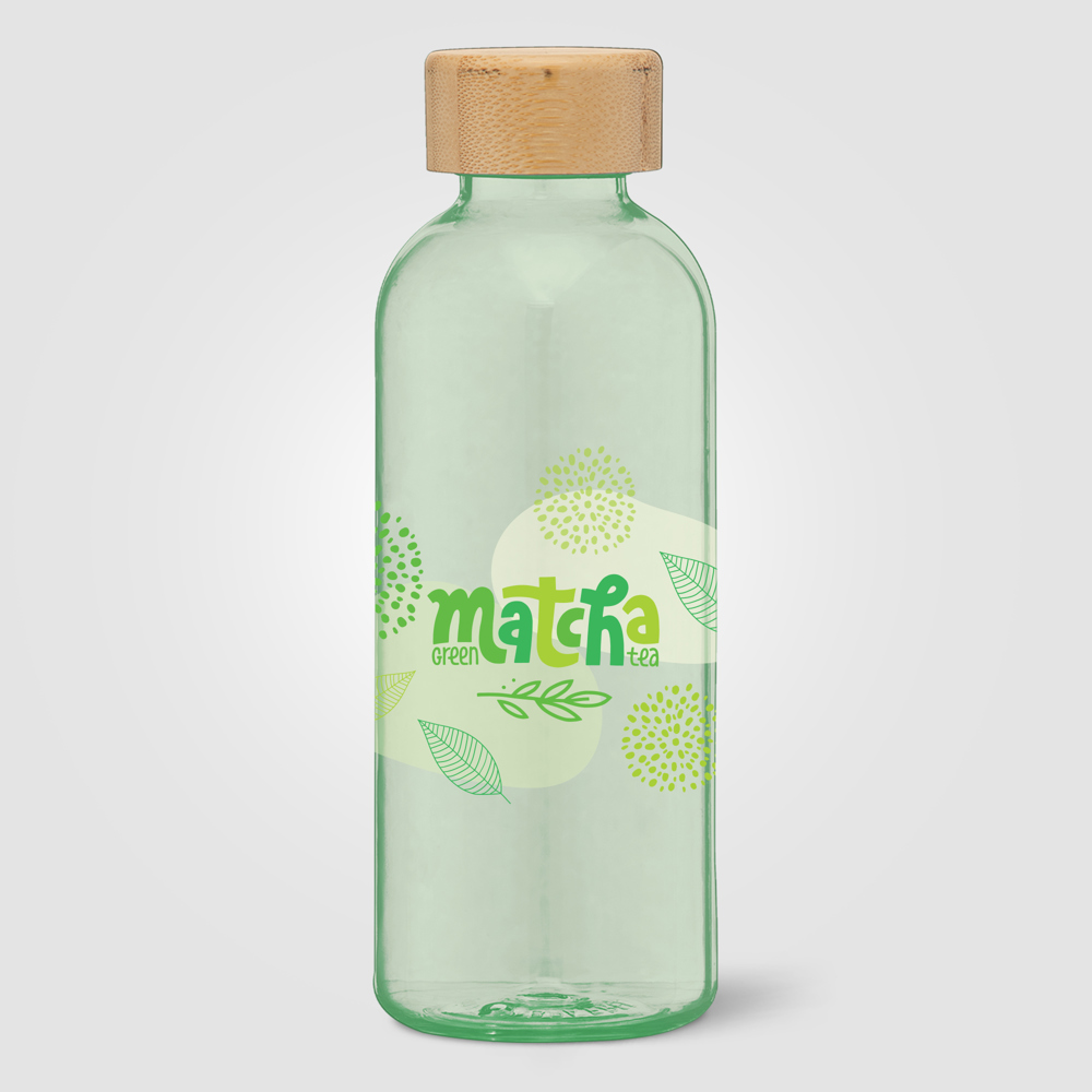 Strom - 650 ml rPET Trinkflasche mit Bambus-Deckel