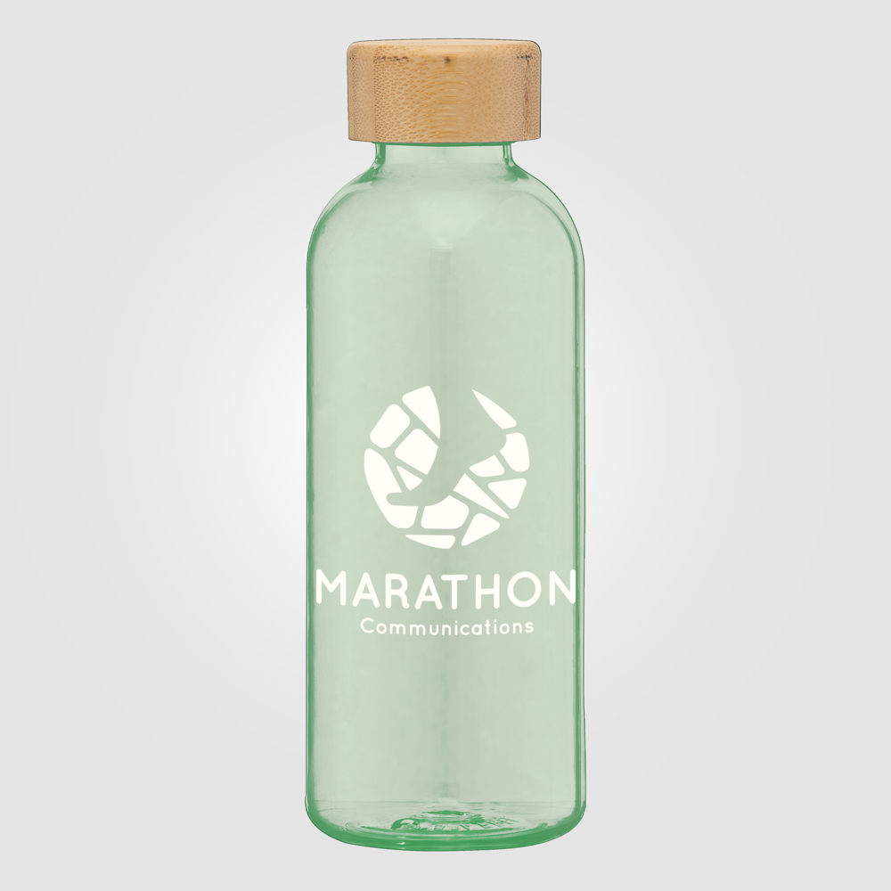 Strom - 650 ml rPET Trinkflasche mit Bambus-Deckel - Grün (#28724F)