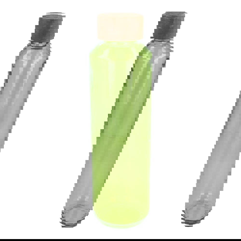 InSideOut Recycelte Glaswasserflasche ReuuZ mit Holzverschluss 650 ml - Transparent / Hellgrün