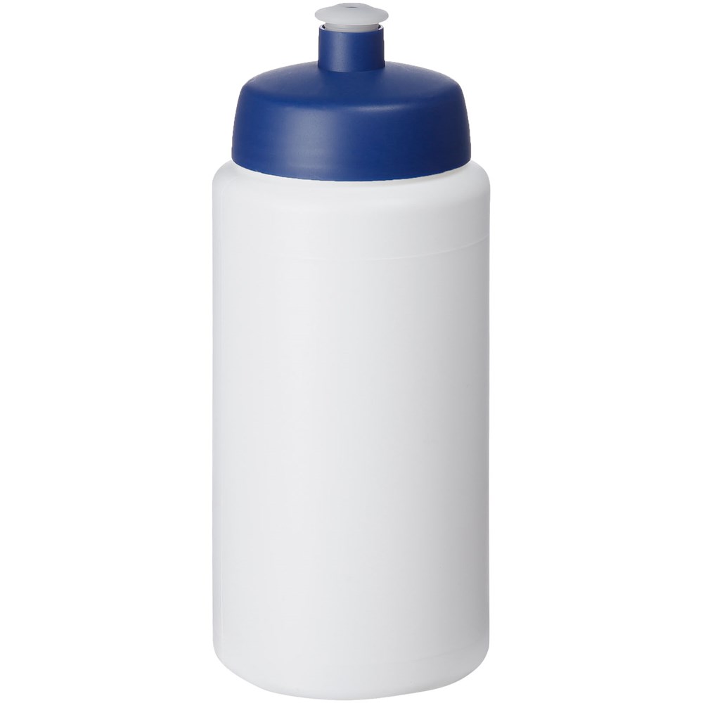 Baseline® Plus grip 500 ml Sportflasche mit Sportdeckel - weiss, blau