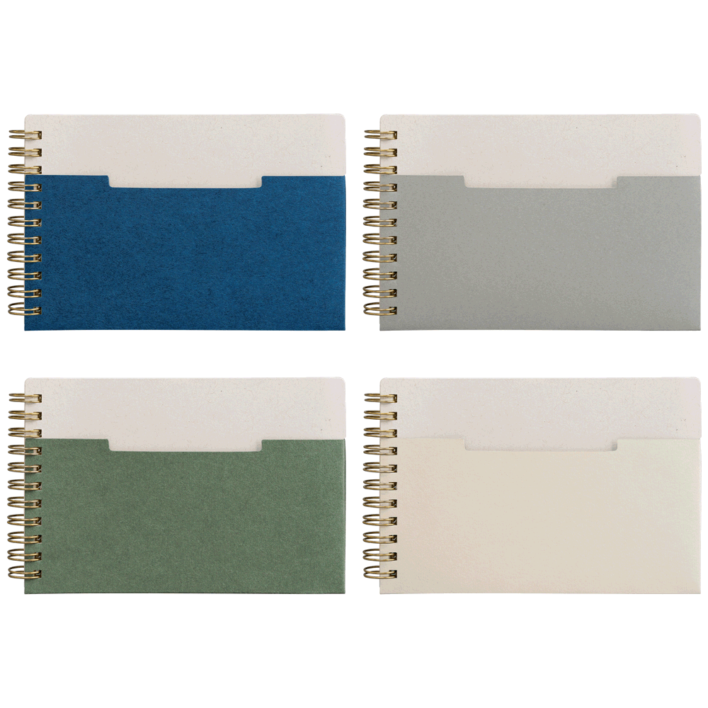 Lino Notizbuch mit Spiralbindung, horizontaler Tasche und FSC-Papier - A6