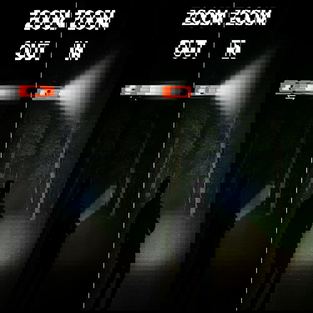 Wiederaufladbare 10-W-LED-Taschenlampe mit Zoomfunktion, 300 lm