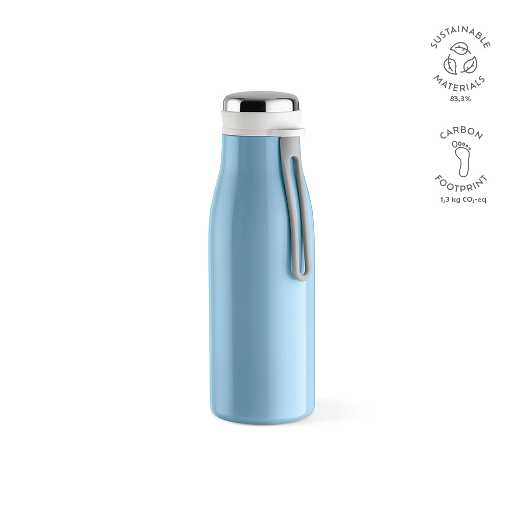Arkansas 350 Trinkflasche recy.Edelstahl, 400 ml. Doppelwandig, Auslaufsicher - Pastelblau